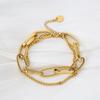 Bracciale doppio da donna con catena in acciaio al titanio, gioiello che non scolorisce, accessori per bracciali