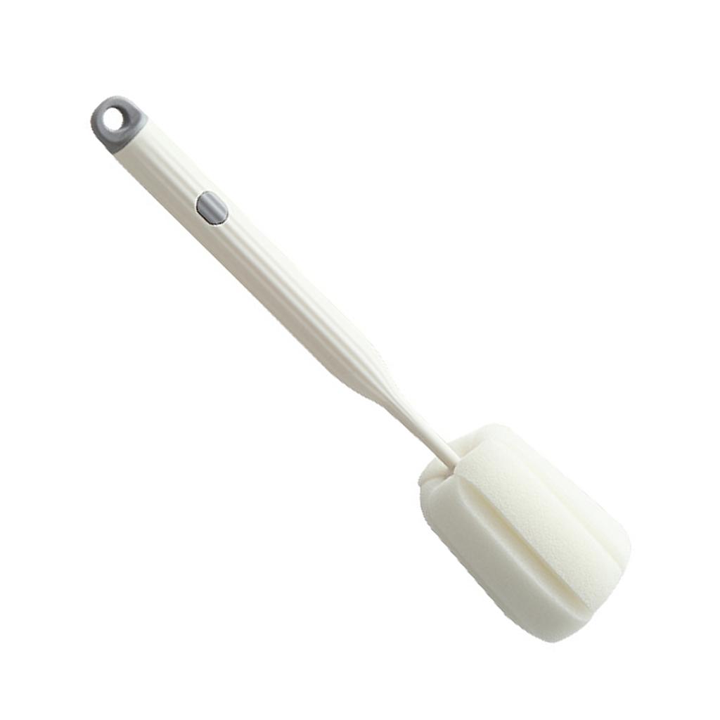 Sponge Bottle Dish Brush Cleaning Long Handle Scrubbing Soft Sponge Washing Cup Brush White