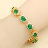 Nouveautés Ensembles de Bijoux Couleur Or Pour Femmes Mariage Vert Zircon Bracelet Boucles d'Oreilles Collier Pendentif Bague Cadeau