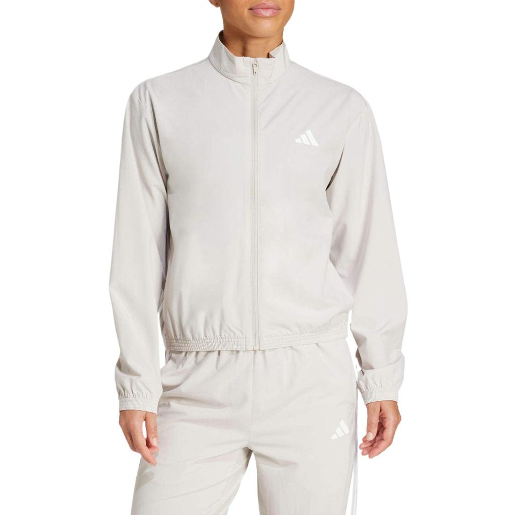 Adidas Essentials Train Sports Fashion Comfortable Stand Collar Jacket Women Jackets Gray JE6173