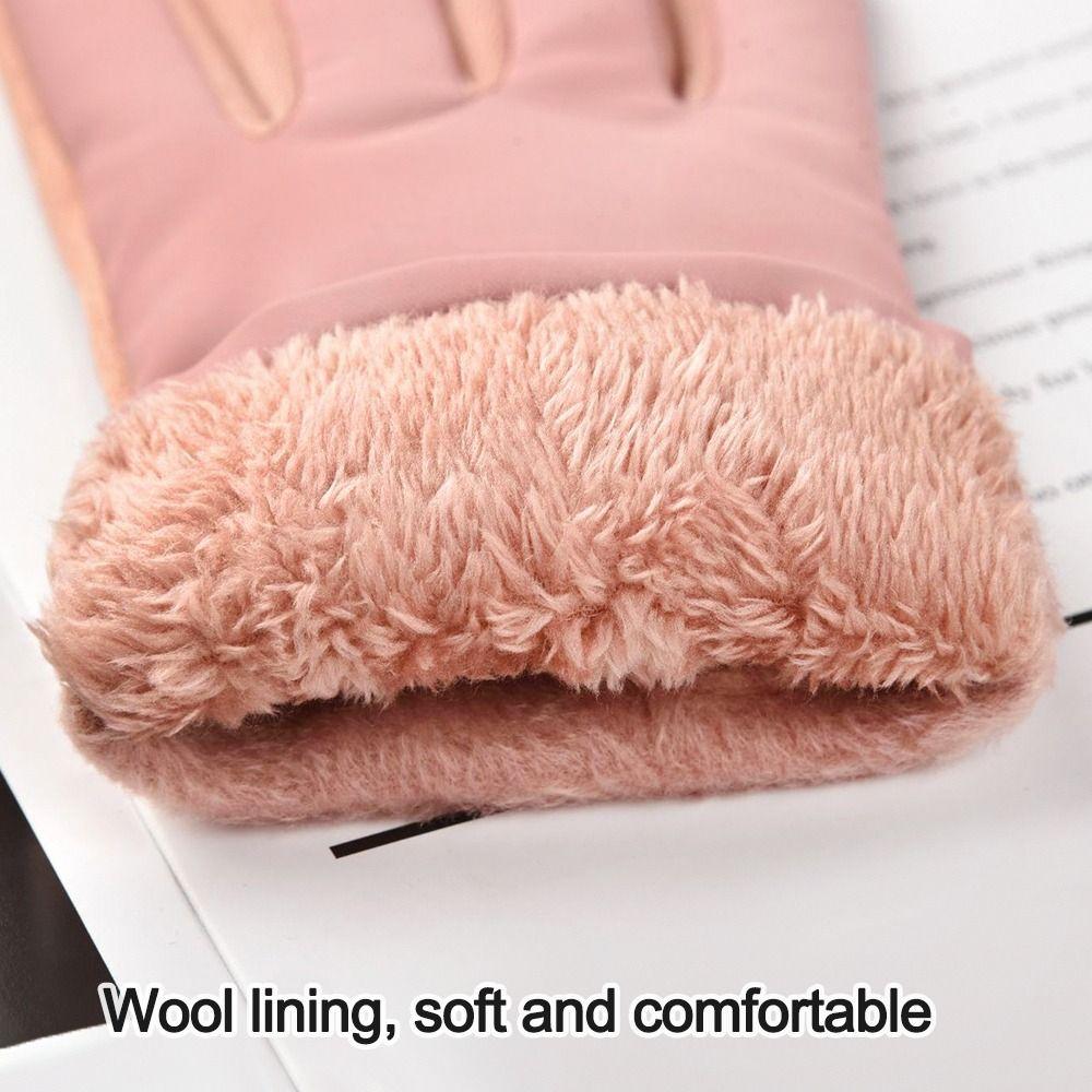 Driving Gloves Outdoor Sport Fleece Furry Warm Mitts Thick Plush Full Finger Mittens Women Gloves