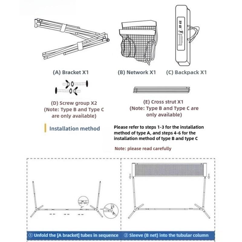 Cadre Pliable Réglable en Hauteur Filet d'Entraînement de Sport de Jardin de Plage Portable Cadre Pliable Réglable en Hauteur Ensemble de Filet de Badminton Équipement