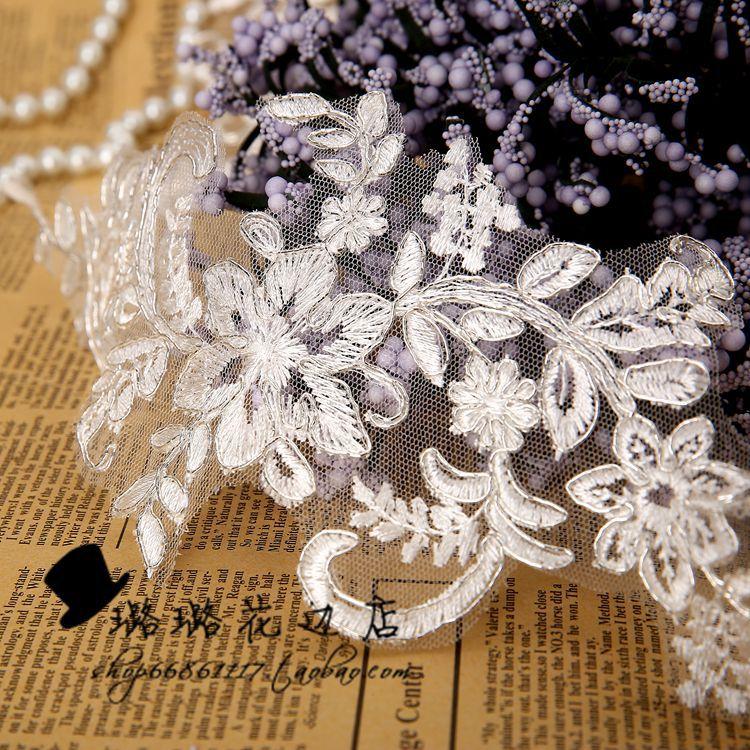 Lace Lace To Flower Silver Thread, Bridal Wedding Dress Veil Clothing Flower Diy Handmade Material Head Jewelry Accessories