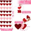 DIY Pre-Assembled Red Heart Felt Garland - Hanging Decoration for Valentine's Day, Birthday Party Supplies