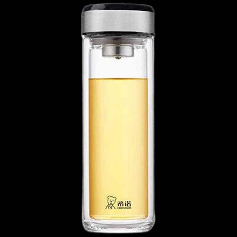 Heenoor Portable Double-Layer Glass Tea Infuser Bottle