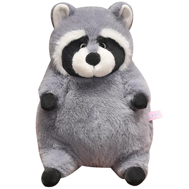 Artificial Fat Raccoon Plush Doll Grey Round Raccoon Animal Plush Toy Super Soft Christmas Gift for Boys and Girls 22cm серый