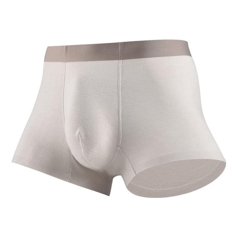 Премиальные бесшовные мужские дышащие антибактериальные хлопковые боксеры-брифы с теплым начесом 4XL абрикосовый