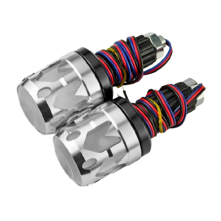 

Weatherproof Motorcycle Grips LED Plug High Brightness Lighting Universal Scooters Bikes Enhanced Safety Design серебряный