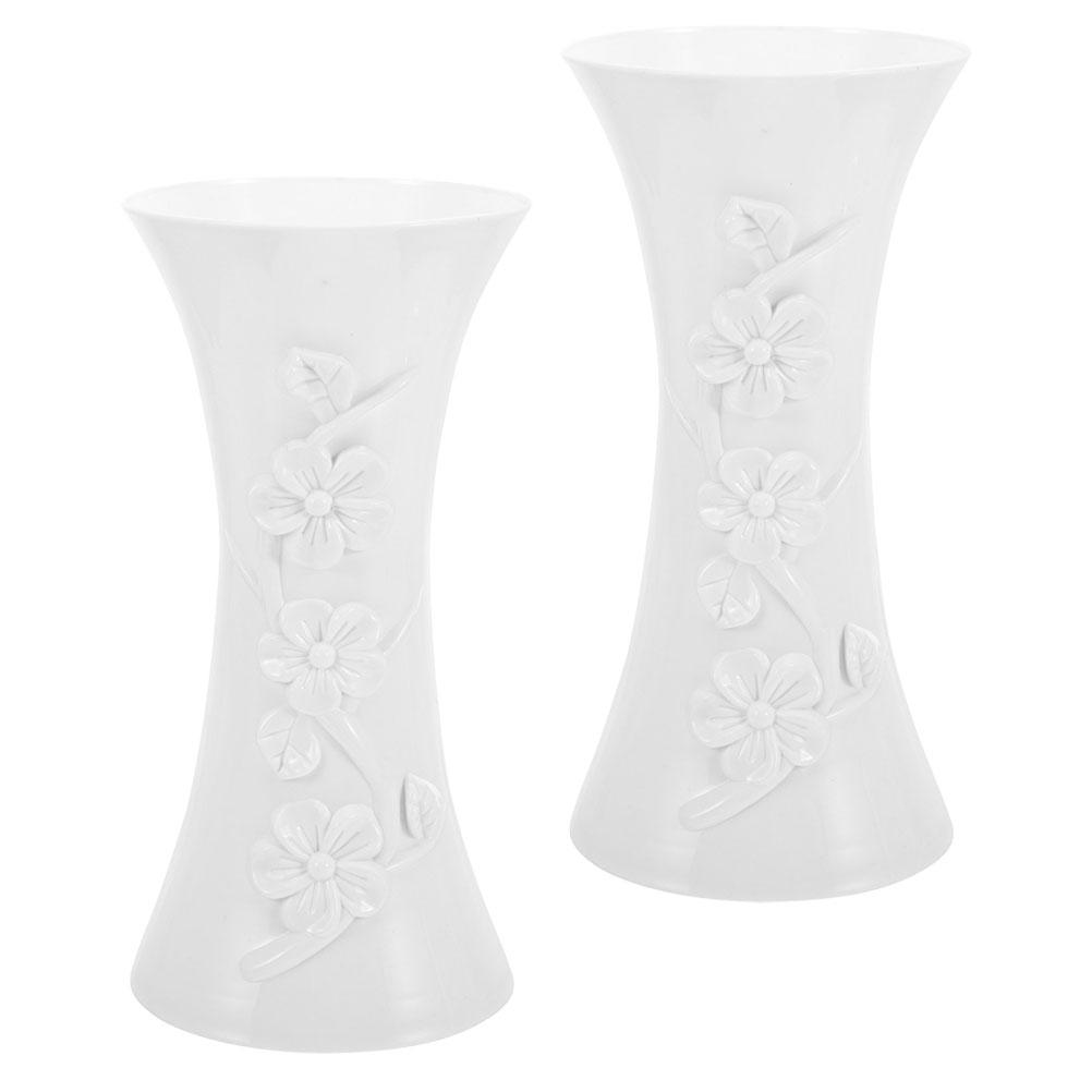 2 Stück Pflaumenvase Heimdeko Kleine Blume Tisch-Mittelstücke Ornamente Kunststoffvasen Behälter Pflanzgefäß