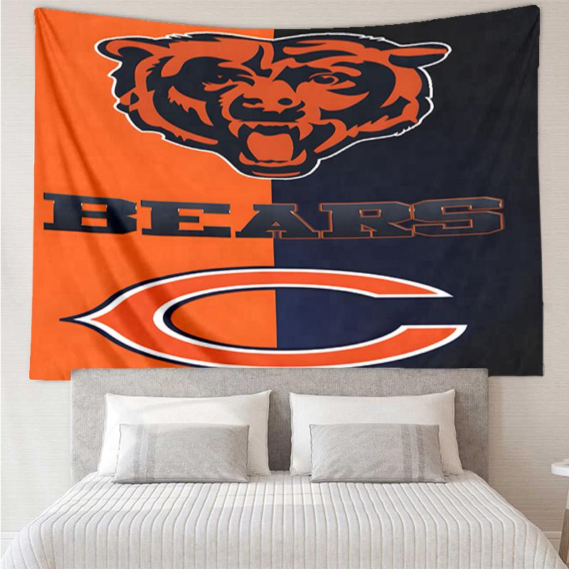 Chicago Bears Tapestry Hanging for Bedroom,Livingroom, Playroom,Decor Art Room Wall Tapestry Holiday and Birthday Gifts