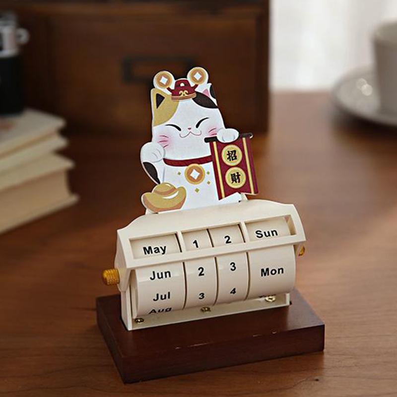 Rotating Perpetual Calendar Desktop Ornaments Countdown Reminder Card 2025 Calendar Mini Rotating Desk Calendar Annual Calendar