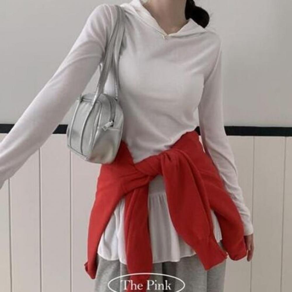The Pink Slim Layered Flare Hoodie