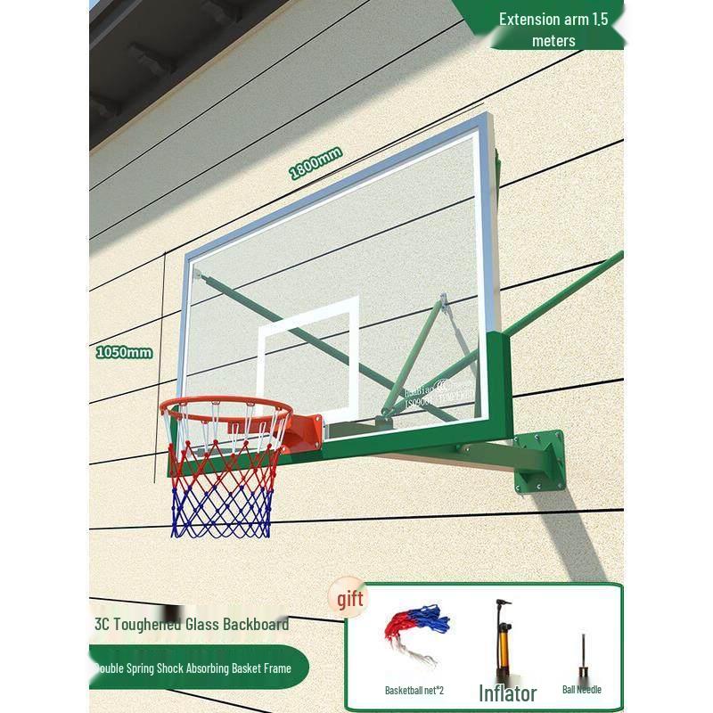 Wall-Mounted Basketball Hoop with Spring Rim