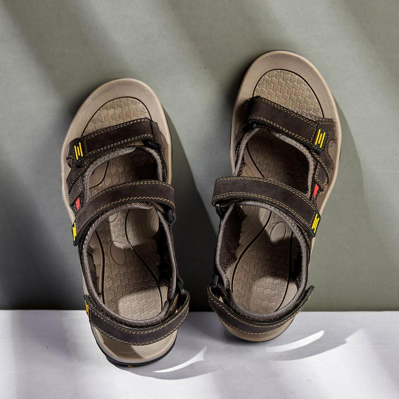 Letnie Męskie Sandały ze Skóry Naturalnej w Dużych Rozmiarach Męskie Sandały Plażowe Sandały Outdoorowe dla Mężczyzn