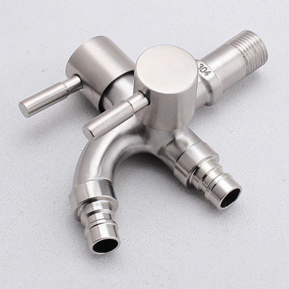 1PC 304 Stainless Steel Dual Outlet Washing Machine Faucet Multi Function Water Tap for Laundry Room Bathroom Accessories