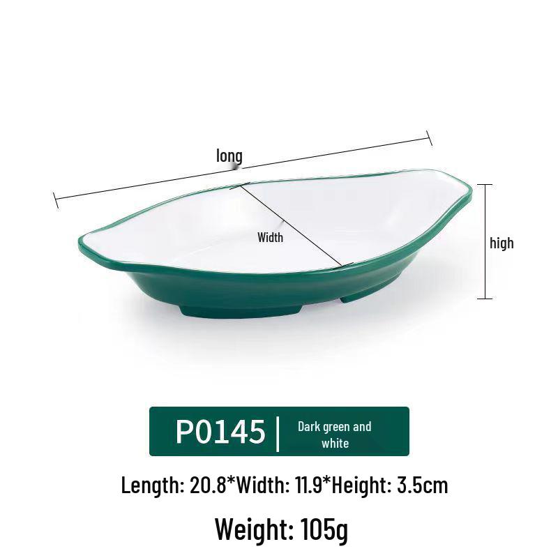 Piatti Melaminici a Forma di Barca Imitazione Porcellana - Rotondi, Profondi, Ideali per Pesce, Snack e Piatti Freddi in Ristoranti e Hotel