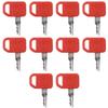 10Pcs Red Keys  Excavator Excavator Replacement Key  For Pack Cart Loader