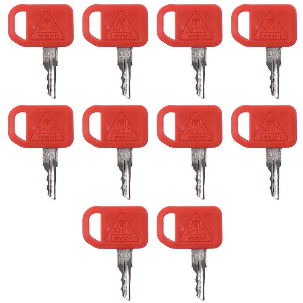 10Pcs Red Keys Excavator Excavator Replacement Key For Pack Cart Loader