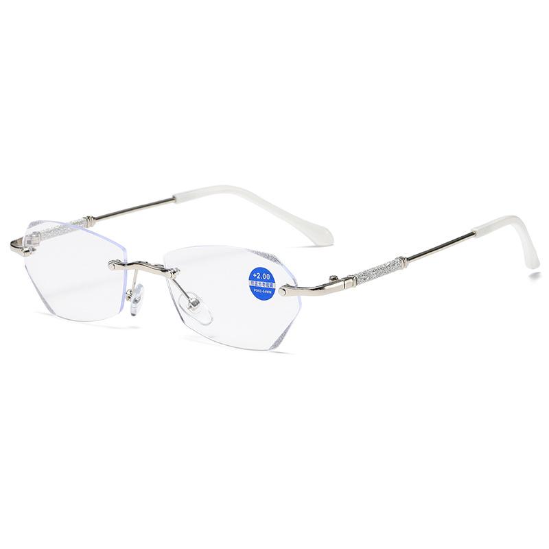 Lesebrille Damen Blaulichtfilter Presbyopie Brille Damen Vintage Ultraleicht Ovaler Rahmen Weitsicht Brille 0~+4.0