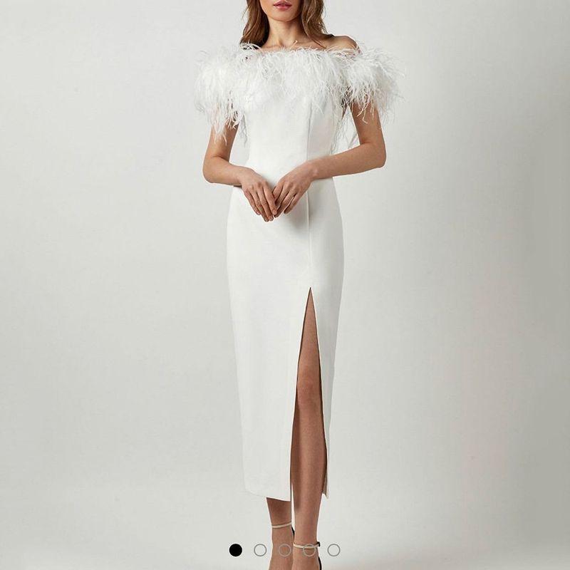 Off Shoulder Evening Dress Women's Off Shoulder Evening Dress Feather Socialite Dress Elegant