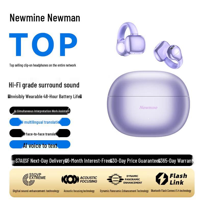 

Newsmy S7 Clip-On AI Wireless Bluetooth Sport Earbuds