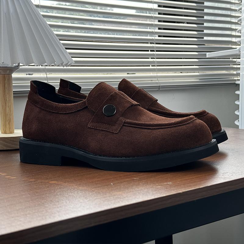 Fashion Classic Retro Style Cow Suede Casual Shoes Luxury Brand Business Versatile Leather Shoes High-quality Men's Comfortable Loafers