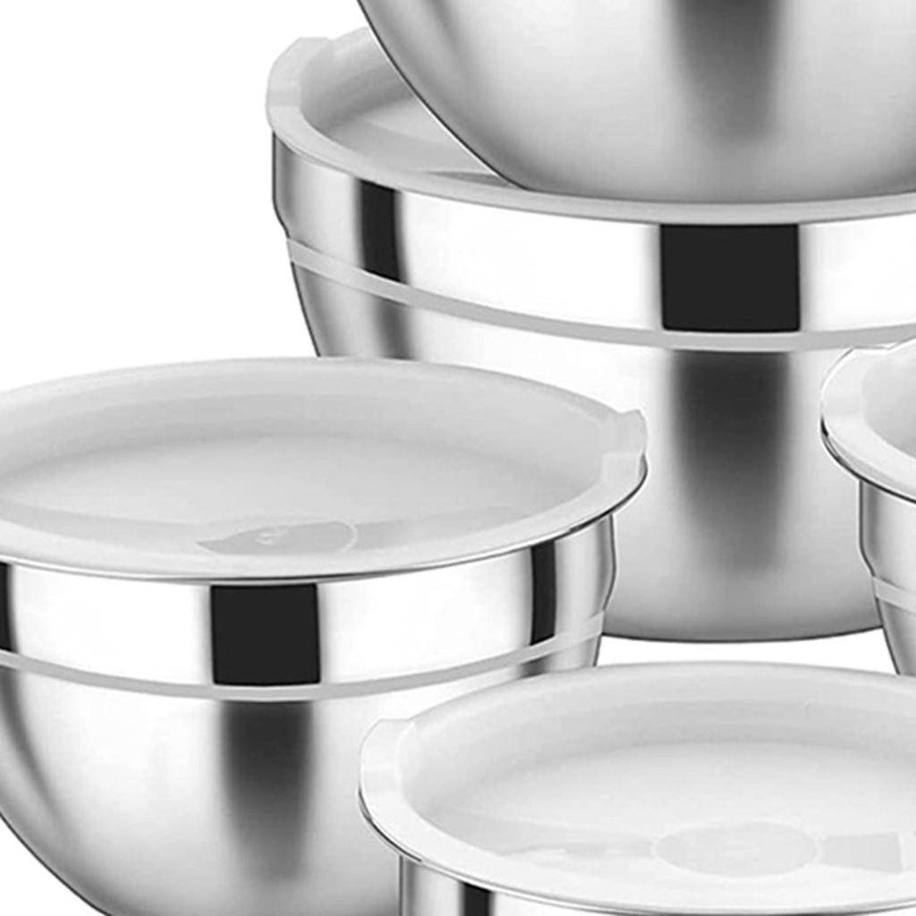 Stainless Steel Mixing Bowls with Lids Set Nesting Mixing Bowl Home Sturdy Food Storage Organizers Dishwasher Bowl Set Dining