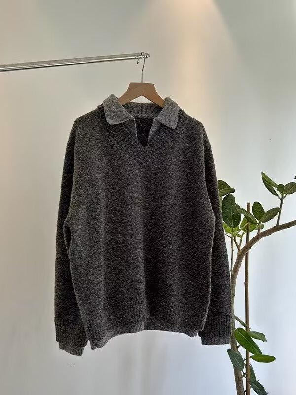 Men's Retro Creative Autumn/Winter Sweater - Trendy, Casual, Versatile, Loose-Fit Knitwear for Couples
