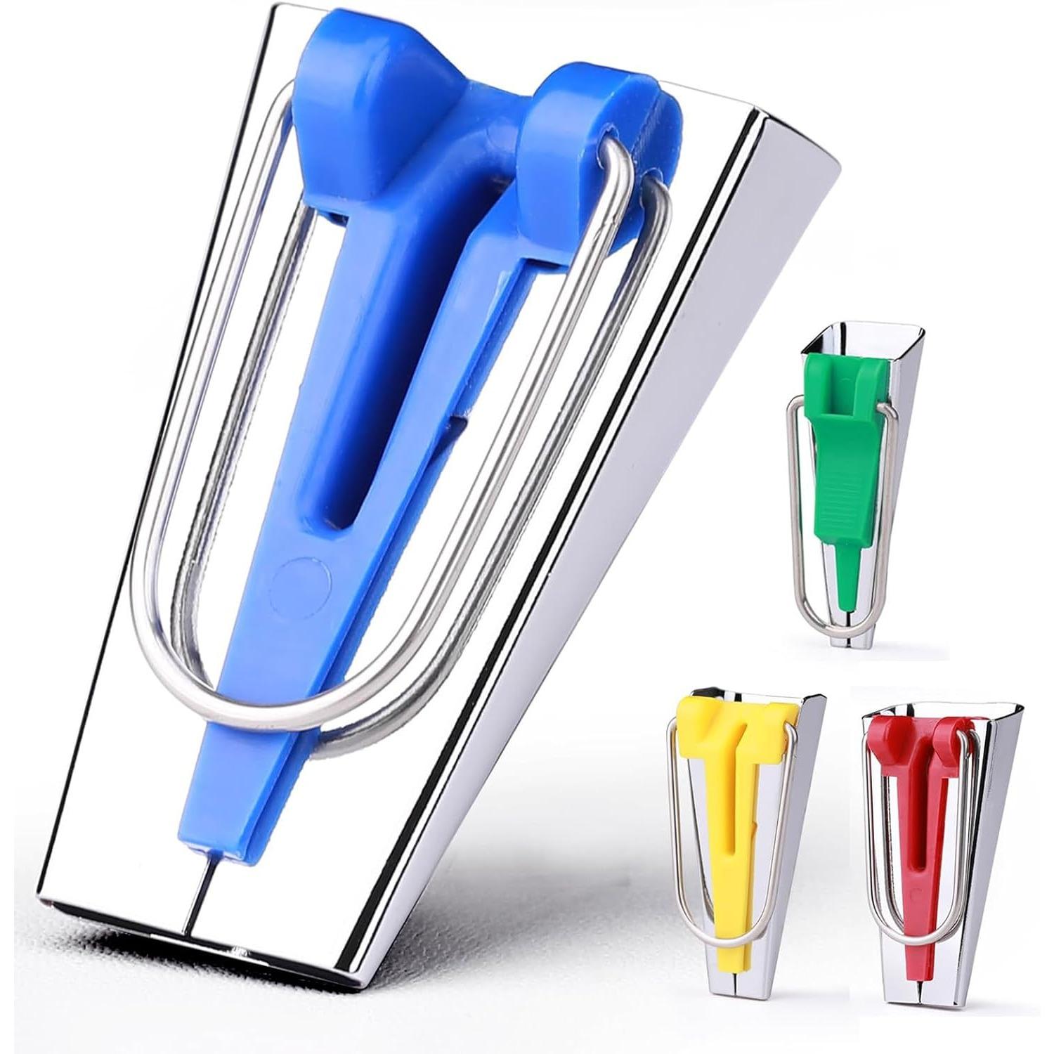 

4 Sizes Bias Tape Maker Set,Single and Double Fold Fabric Bias Binding Maker Sew Tools for Fabric Quilting Sewing Crafting DIY Quickly Customize 4-Pack