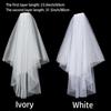 Elegant Two Layer Short Simple White Ivory Bridal Veil Women's Tulle With Comb Wedding Veil