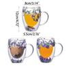 Double-layer Glass Mugs with Dry Flower and Handle for Coffee, Cocktails Elegant Glasses Cup for Entertaining Guest