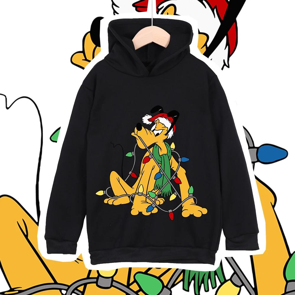 2025 Милый Глупый Пес Рождественская Атмосфера Фестивальная Тема Удобный Свитер для Девочек Мальчиков Уличная Теплая Удобная Одежда 110