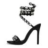 Fashion Eilyken Designer Crystal Back Strap Sandals Summer Rhinestone Peep Toe Thin Heel Party Wedding Sexy Shoes Zapatos Mujer