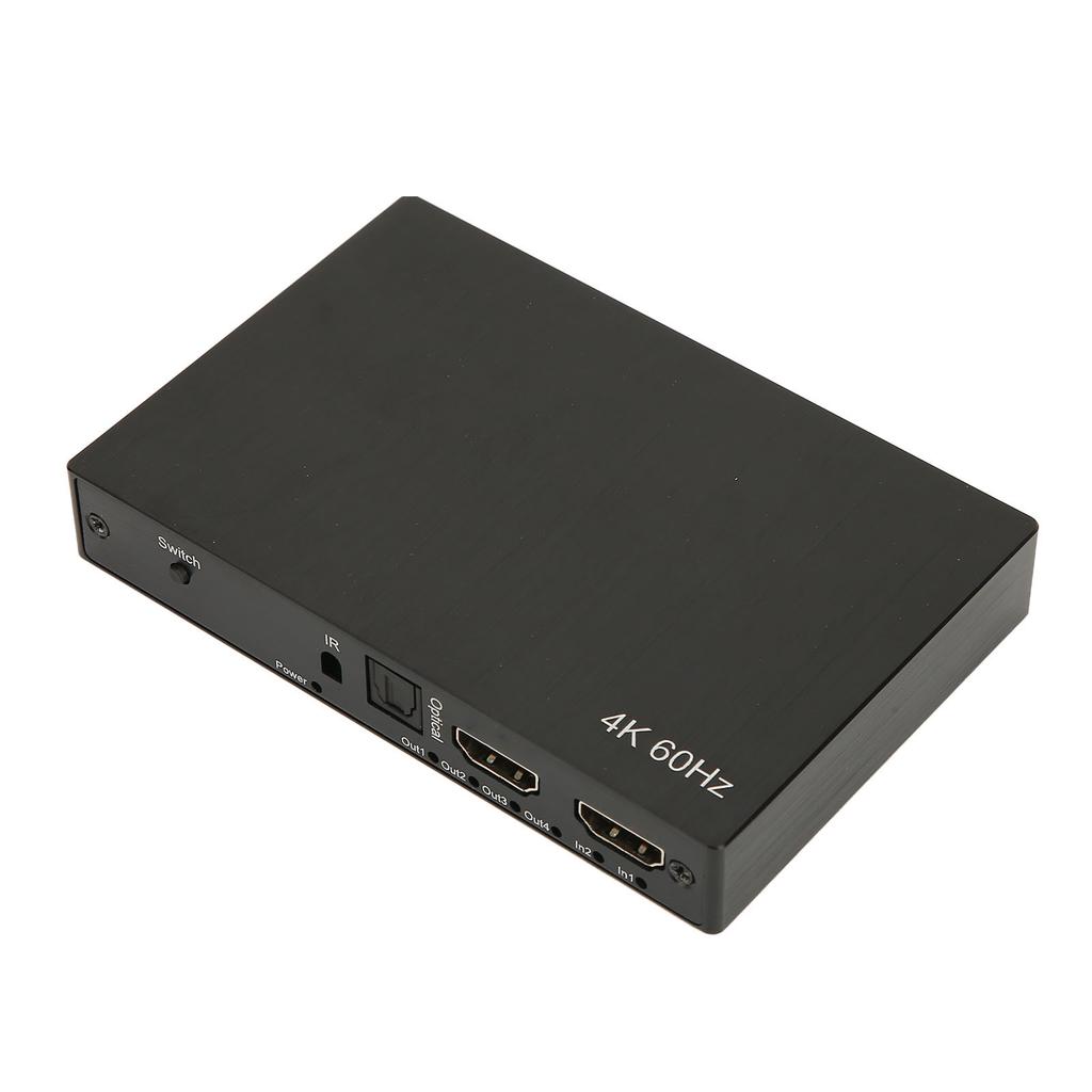 4K HD Multimedia Interface Switch Splitter 2 In 4 Out with Remote 4x2 Matrix Splitter Switcher with