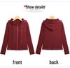 Women's 2025 Slim-Fit Hooded Long-Sleeve T-Shirt: Spring/Autumn Lightweight Short Jacket Top