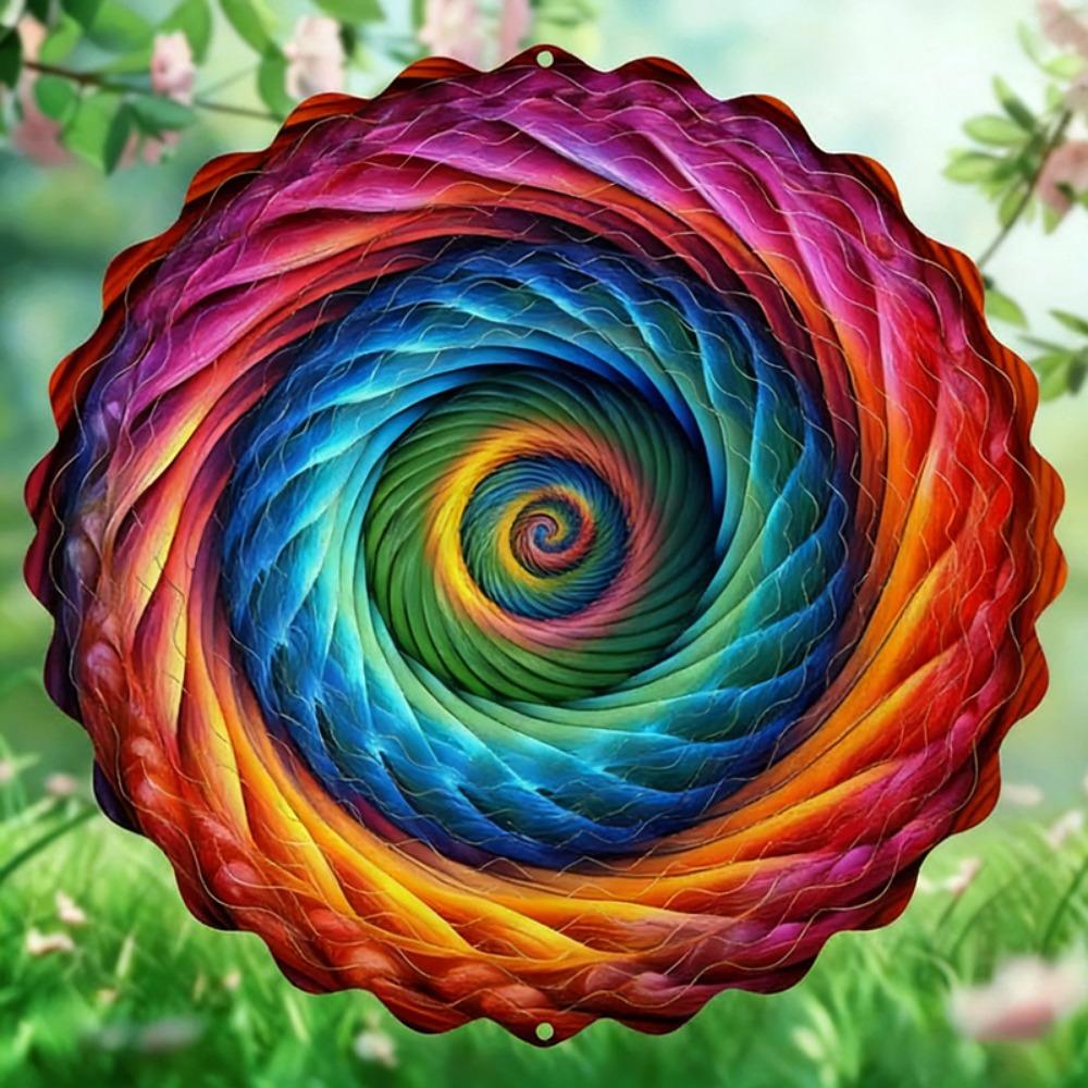 

10 Styles 3D Dynamic Rotating Wind Chime Metal 10cm Colorful Dragonfly Rainbow Tunnel-Style Wind Spinner Garden Terrace