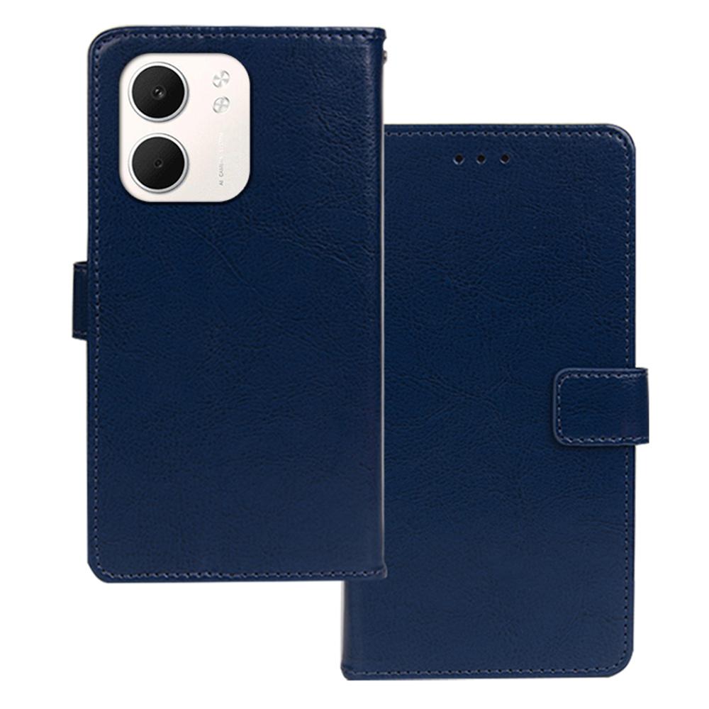

IDEWEI For Oppo A5x 4G Case Wallet Leather Phone Cover Crazy Horse Texture Blue