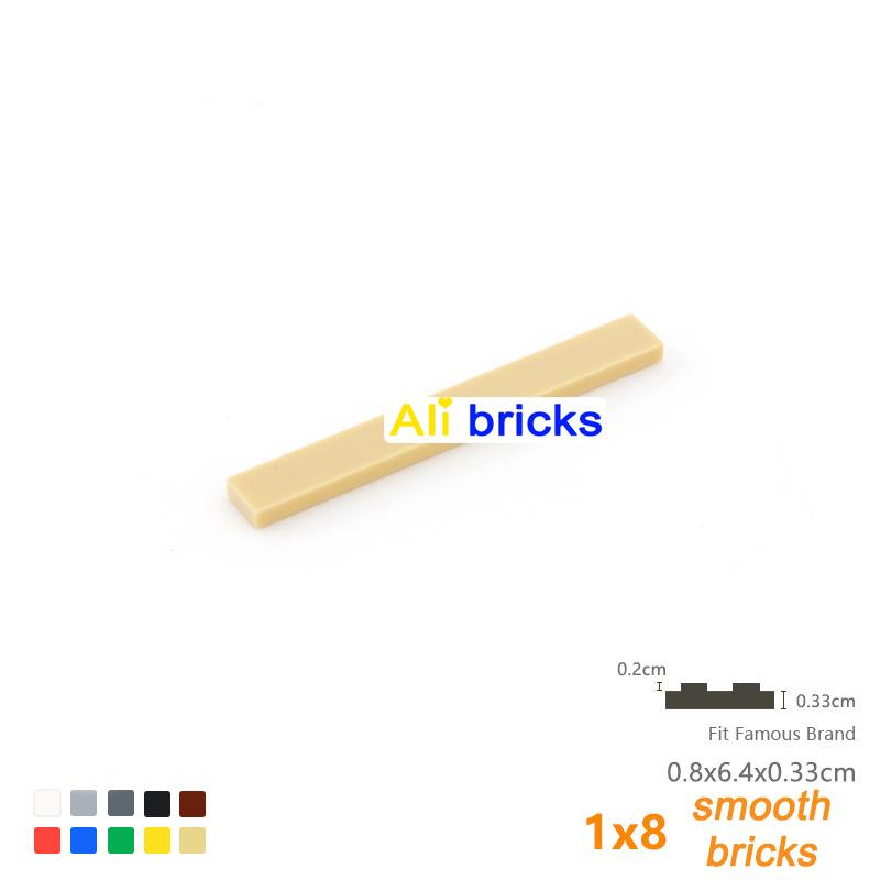 25pcs 4162 Bricks 1x8 Building Tile Construct Smooth Blocks Assembling Bulk Parts Model Kit Base MOC DIY Accessories