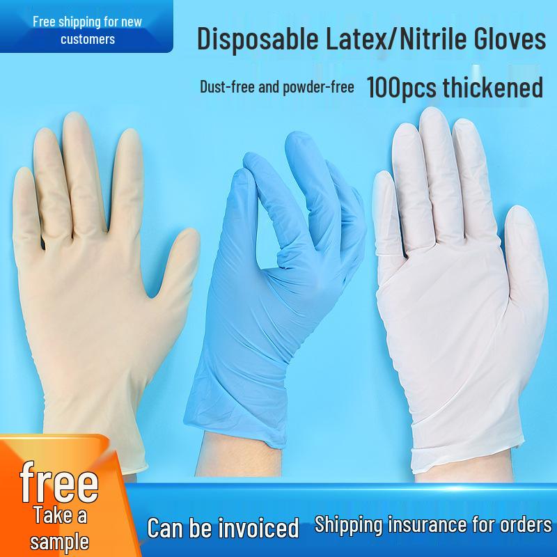 9-inch Powder-Free Disposable Nitrile Latex Gloves, Industrial Protective.