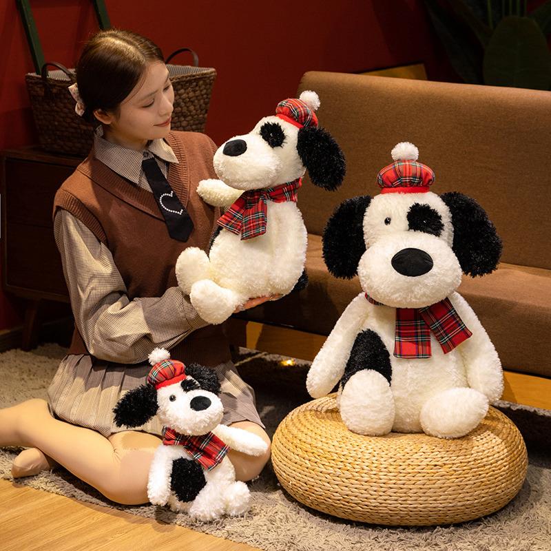 Cute Spotted Dog Doll Plush Toy Puppy Dog Doll Children Soothing Rag Doll Girl Birthday Gift