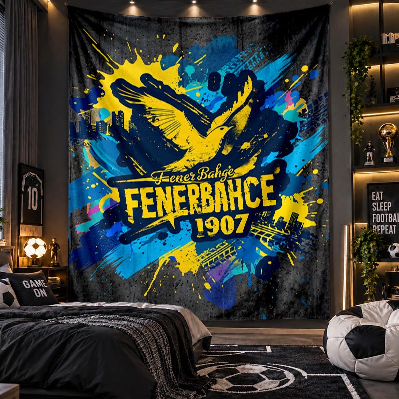 Wall Hanging Tapestry Fenerbahçe FC Print Cloth for Living Room Bedroom Home Decor
