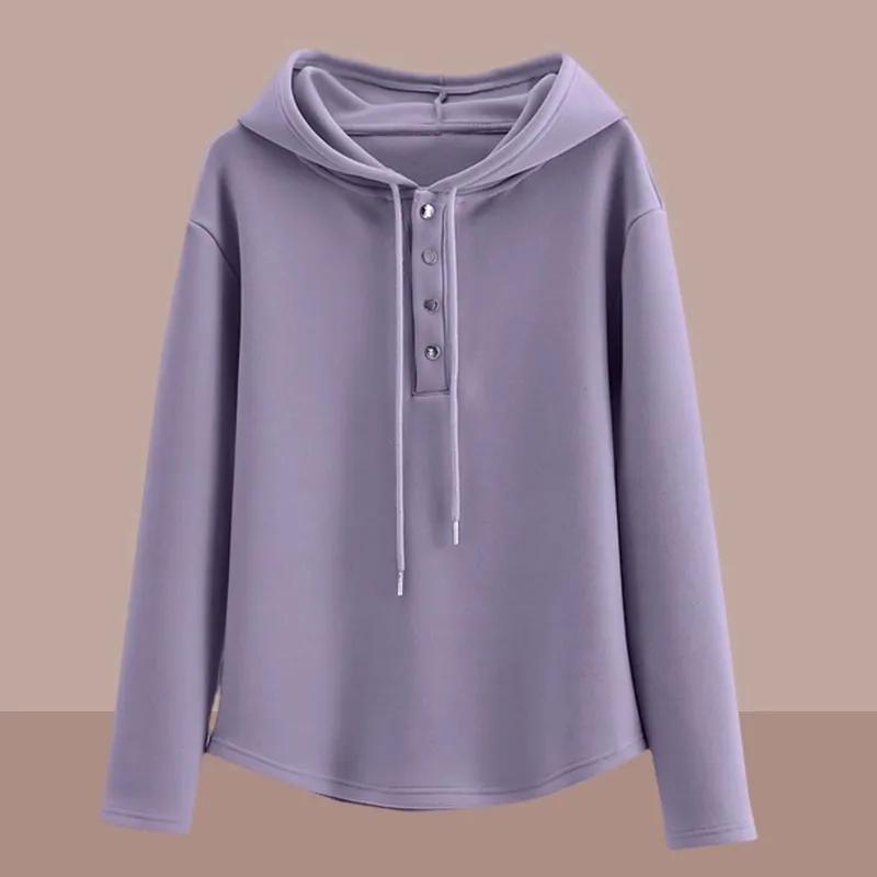 Velvet Sweater Women's Spring and Autumn High-end Hooded Top Western Style Age-reducing Long-sleeved Jacket