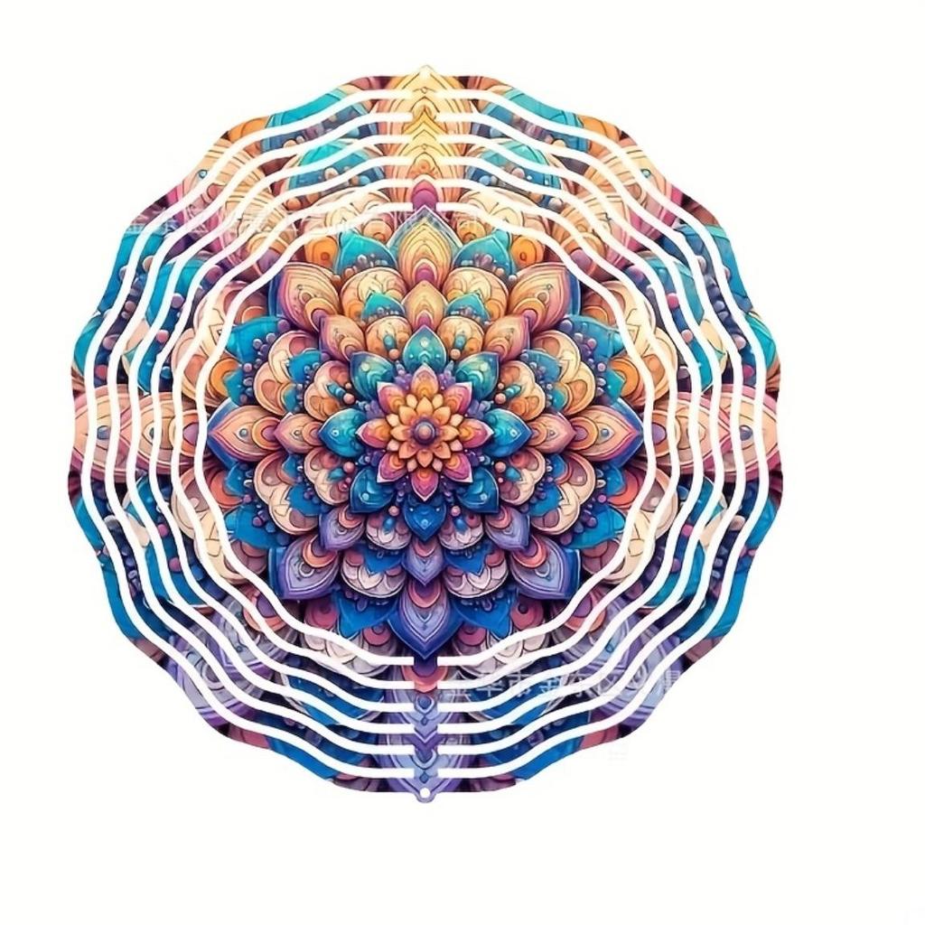 Stainless Steel Wind Spinner 25cm Mandala Wind Chakra Outdoor Garden Decor Kinetic Hanging Sculpture Gift No Battery Needed