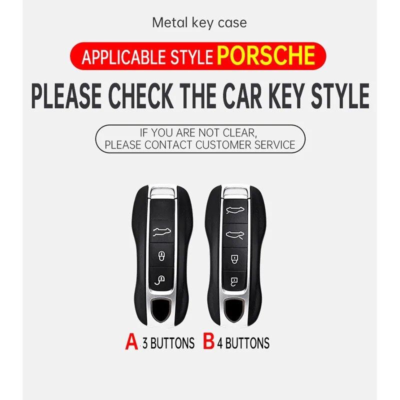 Zinc Alloy Leather Car Key Case For Porsche Panamera Cayenne 971 911 970 981 991 9Ya Macan Boxste Protecticve Case Key Case