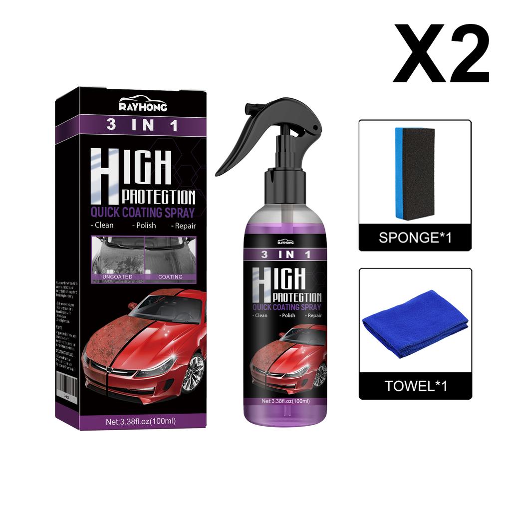 Schnellversiegelung, Stärkung der Autowachspolitur, Spray, hydrophob, intensiver Glanz, professionelles Autopflege-Politur-Trio-Set