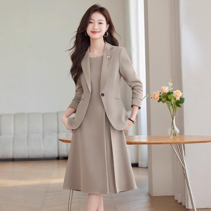 Professional Women's Clothing, Autumn and Winter Suit, Dress Set, Casual Temperament, Long-sleeved Corporate Dress, Two-piece Set, Commuting
