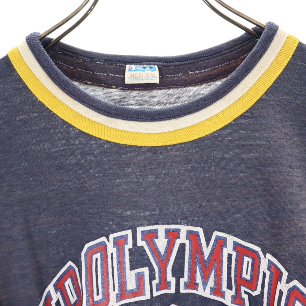 Champion 70s Vintage bar tag made in the USA Short sleeve trim T-shirt M Women Used