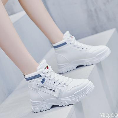 Fashion Fashionable Thick Soled Cotton Shoes 2024 Winter Women's Simple Anti Slip Waterproof Casual Shoes Warm Cotton Sports Platform