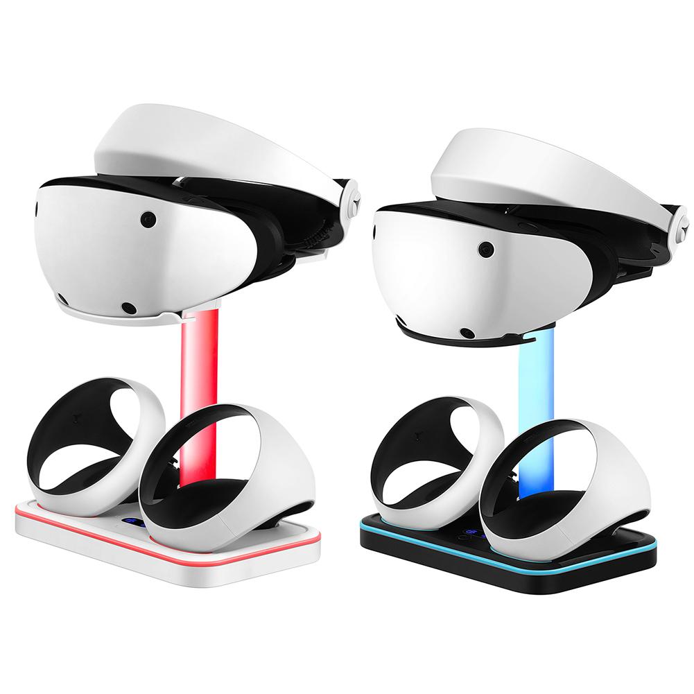 Game Controller Charger Station Colorful RGB Light Charging Dock Stand Storage Glasses Headset Accessories for PS VR2 Joypad