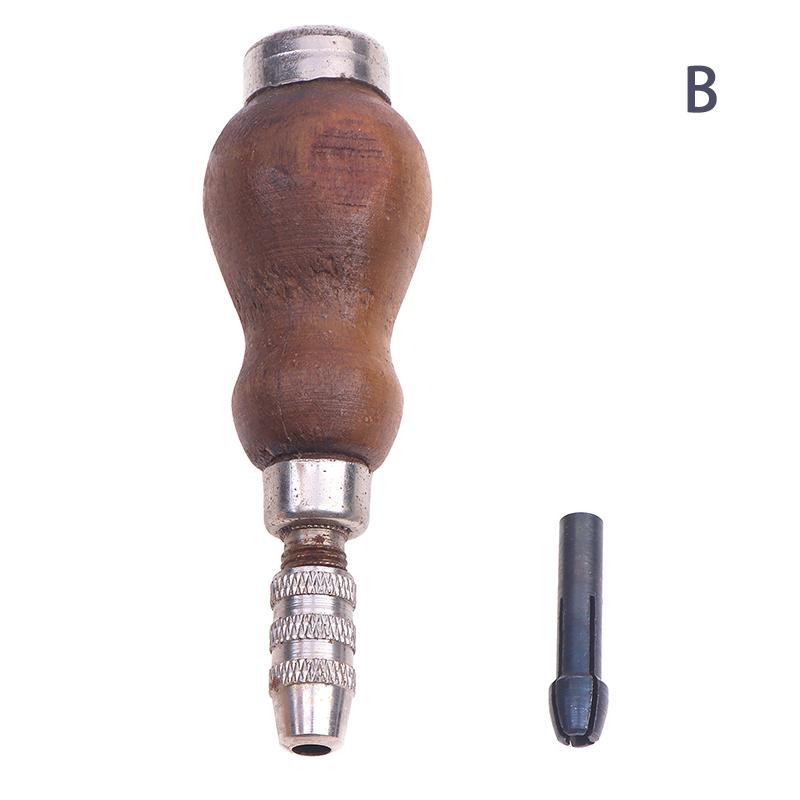 Jewelry Craft Handle Pin Vise Vice Wooden Handle With Chuck Wrapping Drill Tool